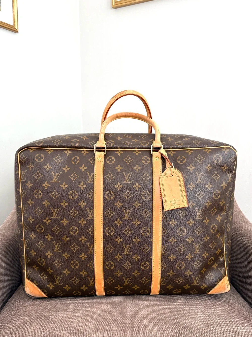 Authentic Louis Vuitton Sirius 50 travel bag luggage brown monogram LV M41506